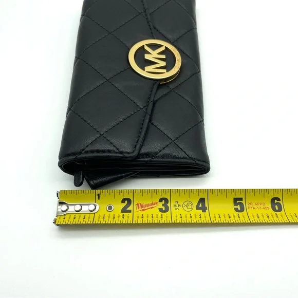 ❌SOLD MICHAEL Michael Kors Fulton Quilted Leather Wallet Black - Picture 12 of 12